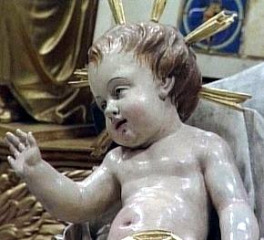 Tammuz, de zonnegod die door de Paus als het Christuskind wordt vereerd.